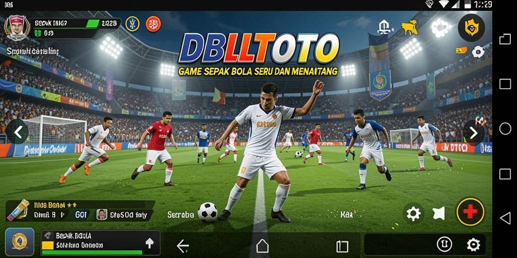 Antarmuka DBLTOTO yang menarik menampilkan lapangan sepak bola dan pemain.