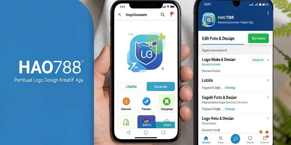 Tampilan antarmuka dan fungsi aplikasi HAO788 untuk Logo Maker.