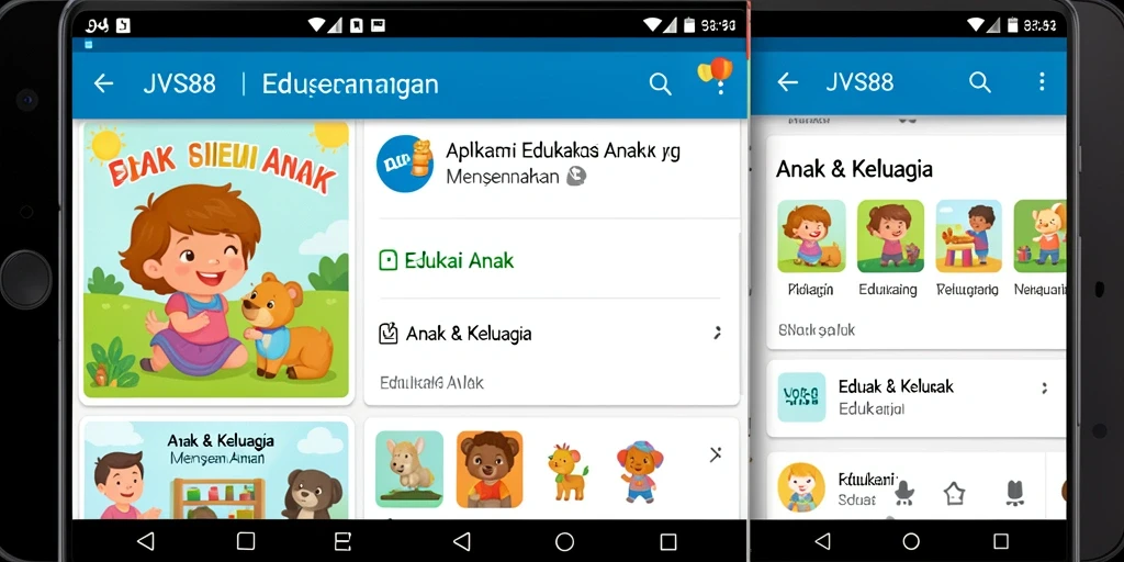 Tampilan antarmuka JVS88 yang ceria dan menarik untuk anak-anak.