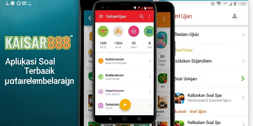 Tampilan antarmuka aplikasi KAISAR888 untuk soal ujian.