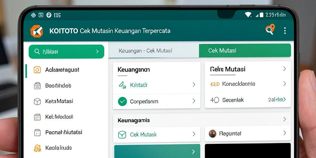 Tampilan antarmuka KOITOTO yang sederhana dan informatif untuk Cek Mutasi.