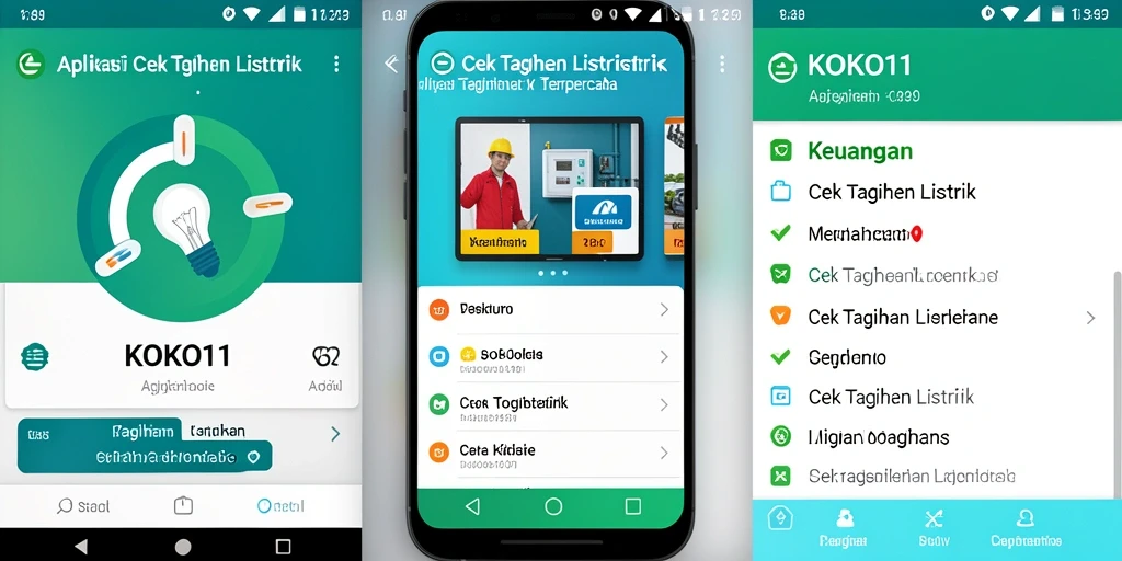 Tampilan antarmuka KOKO11 yang mudah digunakan untuk cek tagihan listrik.