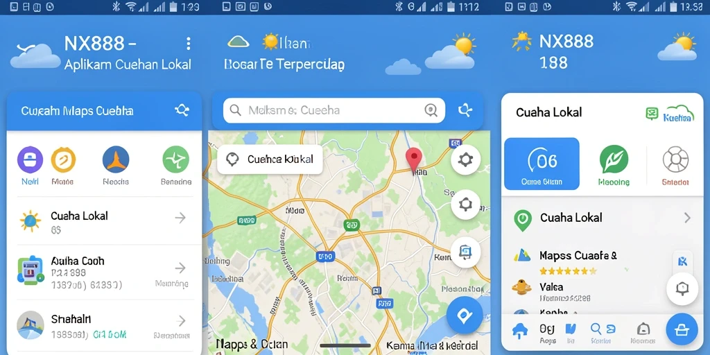 Screenshot antarmuka NX888 menampilkan informasi cuaca lokal secara detail.