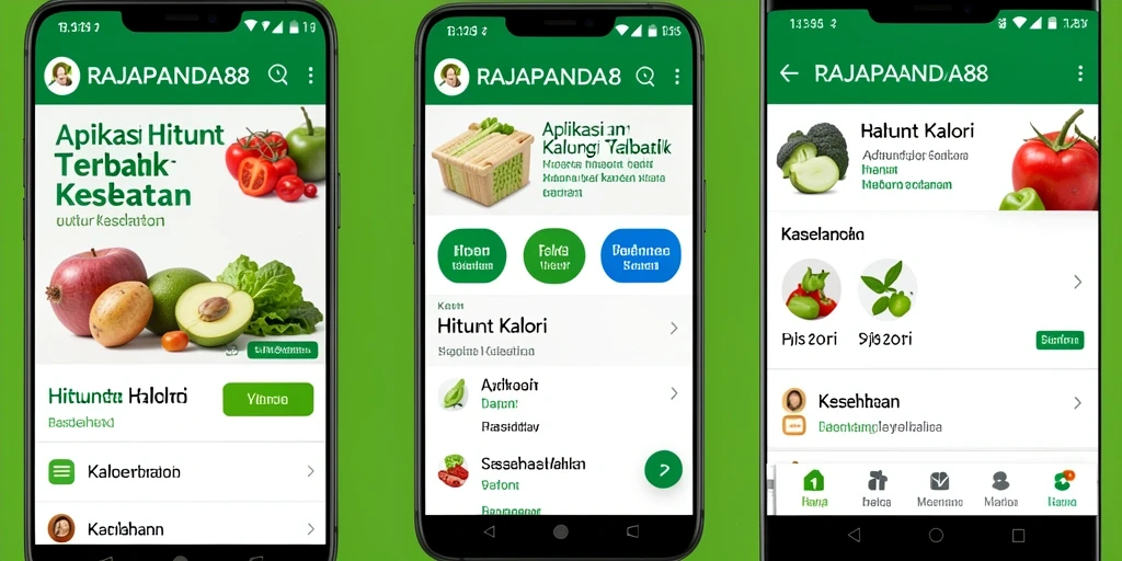 Tampilan antarmuka pengguna aplikasi RAJAPANDA88 untuk menghitung kalori.