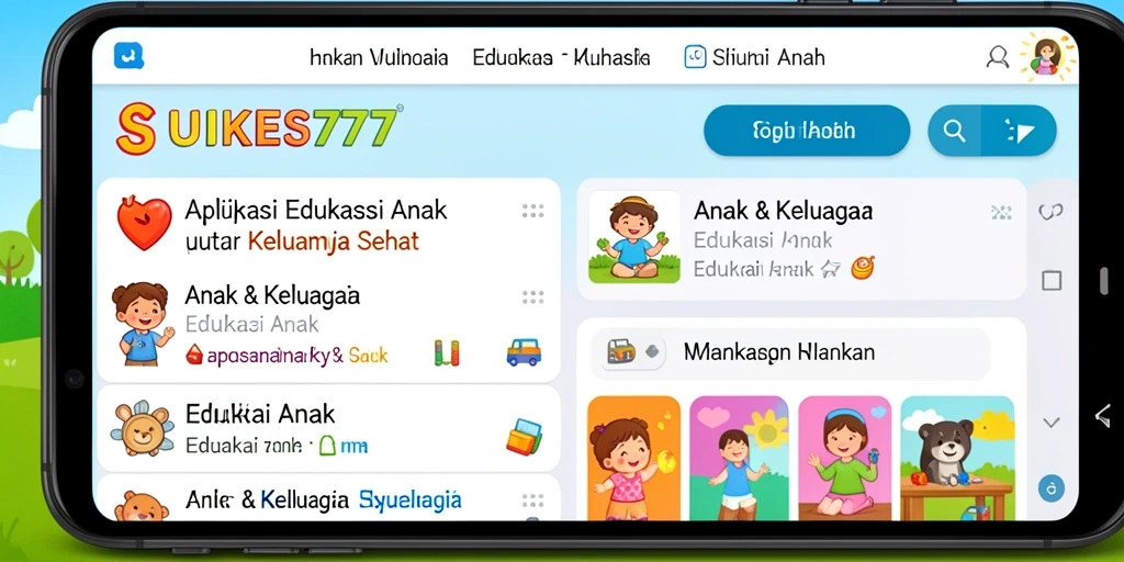 Tampilan antarmuka aplikasi SUKSES777 yang menarik dan ramah anak.