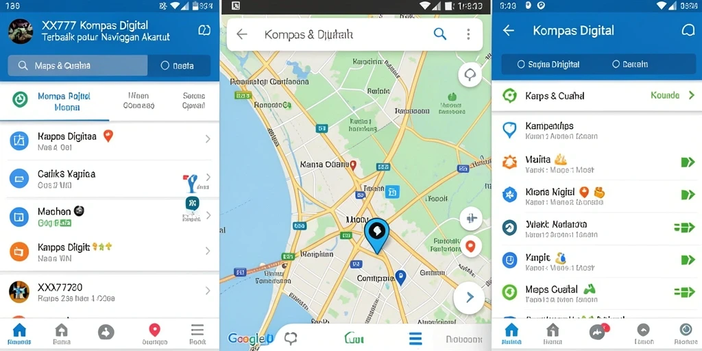 Tampilan antarmuka aplikasi Kompas Digital XXX777 yang intuitif.